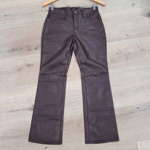 Petite Banana Republic Dark Brown Vegan Leather Pants